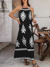 Devine Grecian Neck Printed Maxi Dress