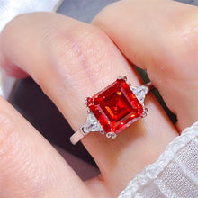 3 Carat Moissanite 925 Sterling Silver Ring Red