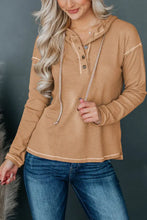 Dropped Shoulder Buttoned Hoodie Woman Sweatshirts