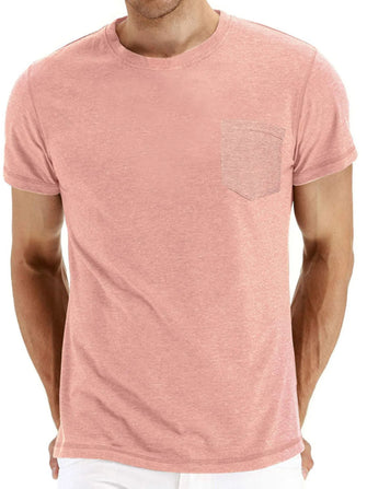 Men's Classic Round Neck Pocket T-Shirt Pale Blush