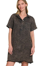 Zenana Tencel Mineral Washed Collared Shirts Dress Casual Dresses