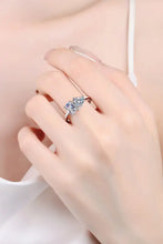 Rhodium-Plated 2 Carat Moissanite Ring Silver Rings