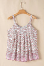 Floral Pleated Detail Scoop Neck Tank Tanks & Camis