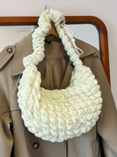 Drawstring Strap Bubble Textured Shoulder Bag Light Yellow One Size Shoulder Bags