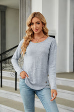 Round Neck Long Sleeve T-Shirt Light Gray