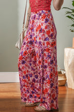 Floral Wide Leg Elastic High Waist Pants