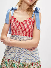 Printed V-Neck Tie Shoulder Cami Dress Casual Dresses
