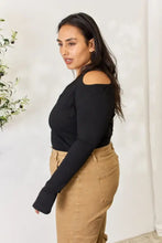 Culture Code Full Size Ribbed Surplice Cold Shoulder Top Woman Blouses