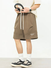 Men's Plus Size Drawstring Shorts with Pockets Camel