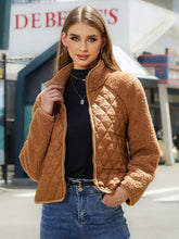 Zip-Up Raglan Sleeve Jacket Camel