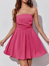 Ruched Tube Mini Dress Hot Pink