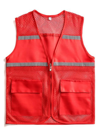 Men's Plus Size Mesh Zip Up Vest Deep Red Mens Tops
