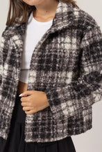 HYFVE Plaid Collared Neck Boucle Jacket with Pockets Woman Outerwear
