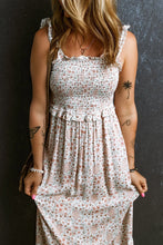 Ruffled Smocked Printed Sleeveless Maxi Dress Woman Maxi Dress