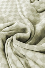 Checkered Print Kangaroo Pocket Drawstring Hoodie Woman Sweatshirts