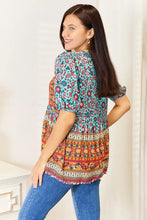Devine Bohemian Tassel Tie Puff Sleeve Babydoll Blouse Woman Blouses