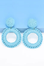Round Shape Raffia Grass Dangle Earrings Earrings
