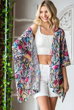 Heimish Full Size Multi Color Snake Open Cardigan Plus Size Woman Outerwear