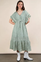 VERY J Embroidered Boho Ruffled Midi Dress Casual Dresses