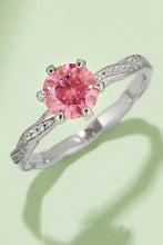 1 Carat Moissanite Contrast 925 Sterling Silver Ring Hot Pink Rings