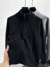 Men's Half-Zip Turtleneck Cardigan Black