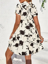 Printed Short Sleeve Mini Dress Casual Dresses