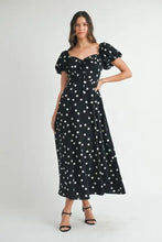 MABLE Polka Dot Puff Sleeve Midi Dress Casual Dresses