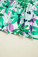 Floral Print Shirred Square Neck Loose Fit Mini Dress Casual Dresses