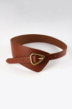 Irregular PU Leather Belt Brown One Size Belts