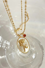 Flower Shell Pendant Copper Necklace January-Carnation One Size Necklaces