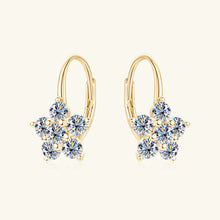 1.2 Carat 925 Sterling Silver Moissanite Flower Huggie Earrings