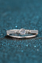 Moissanite Cutout Rhodium-Plated Ring Rings