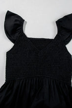 V Neck Ruffled Cap Sleeve Smocked Maxi Dress