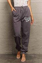 Simply Love Simply Love Full Size Drawstring Heart Graphic Long Sweatpants Dark Gray