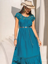 Round Neck Short Sleeve Maxi Dress Woman Maxi Dress