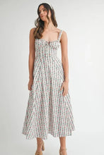MABLE Floral Print Bustier Back Lace Up Midi Dress Casual Dresses