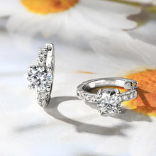 2.36 Carat Moissanite Zircon Sterling Silver Hoop Earrings with Diamonds