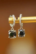 2 Carat Moissanite 925 Sterling Silver Drop Earrings with Black Gems