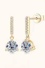 2 Carat Moissanite Sterling Silver Drop Earrings with Diamonds