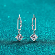2 carat moissanite 925 sterling silver dangle earrings with faceted gemstones