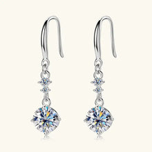 2 Carat Moissanite Sterling Silver Earrings with Drop Gems