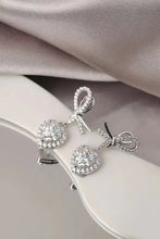 2 carat moissanite sterling silver heart earrings with diamond accents