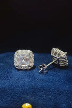 2 carat moissanite sterling silver stud earrings with diamond halo