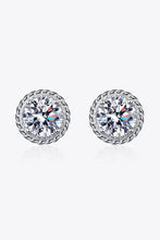 2 Carat Moissanite Sterling Silver Stud Earrings with Rope Bezel