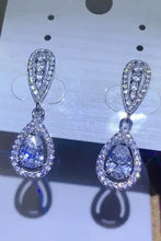 2 Carat Moissanite Sterling Silver Teardrop Earrings with Sparkling Gems