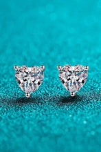 2 Carat Moissanite Heart-Shaped Stud Earrings in Sterling Silver