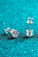 2 Carat Moissanite Rhodium-Plated Stud Earrings in Sterling Silver