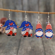 Patriotic gnome dangle earrings, 2 pair acrylic gnome set