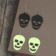 2 Piece PU Leather Skull Dangle Earrings Earrings