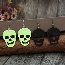 2 Piece PU Leather Skull Dangle Earrings Earrings